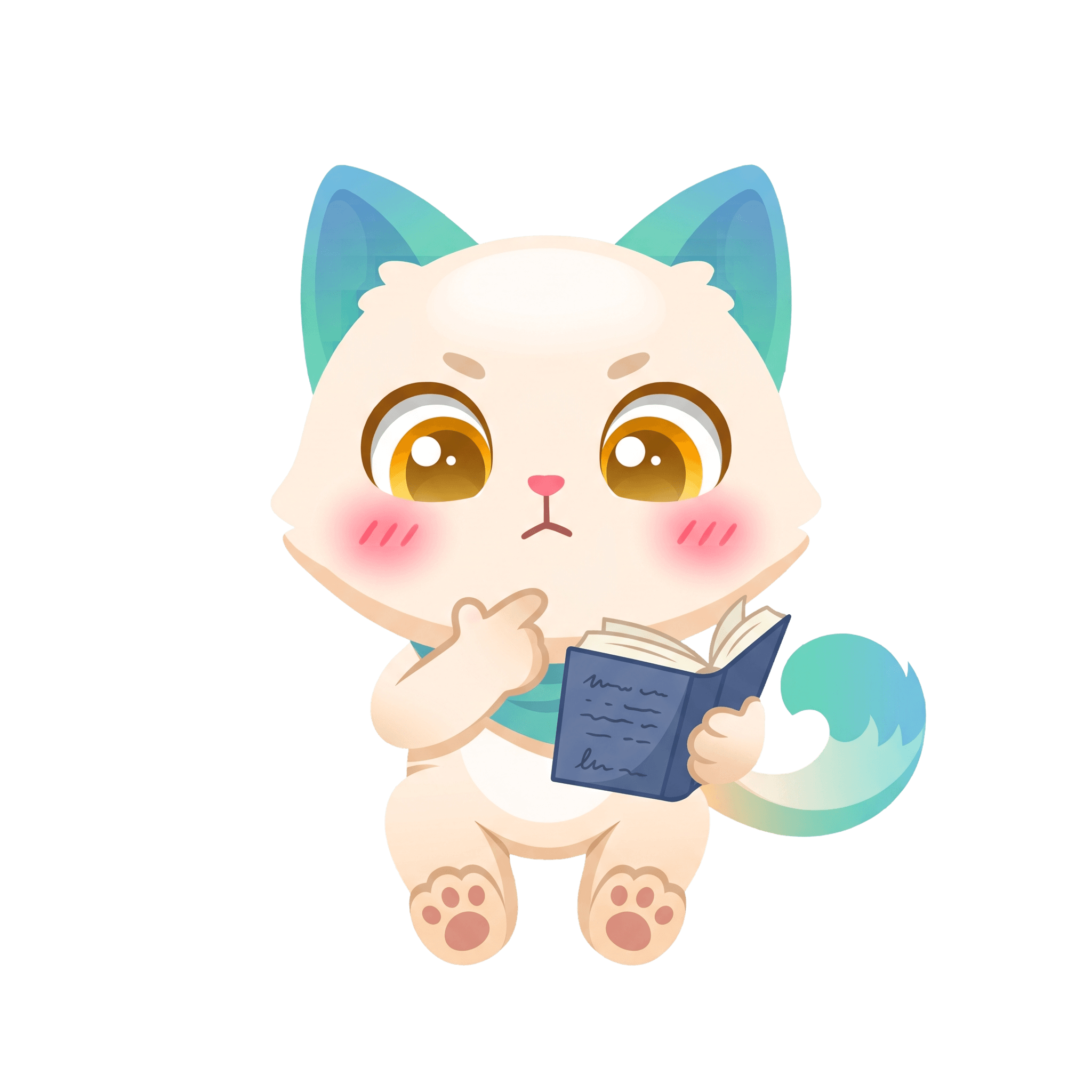 QuietSpace mascot reading